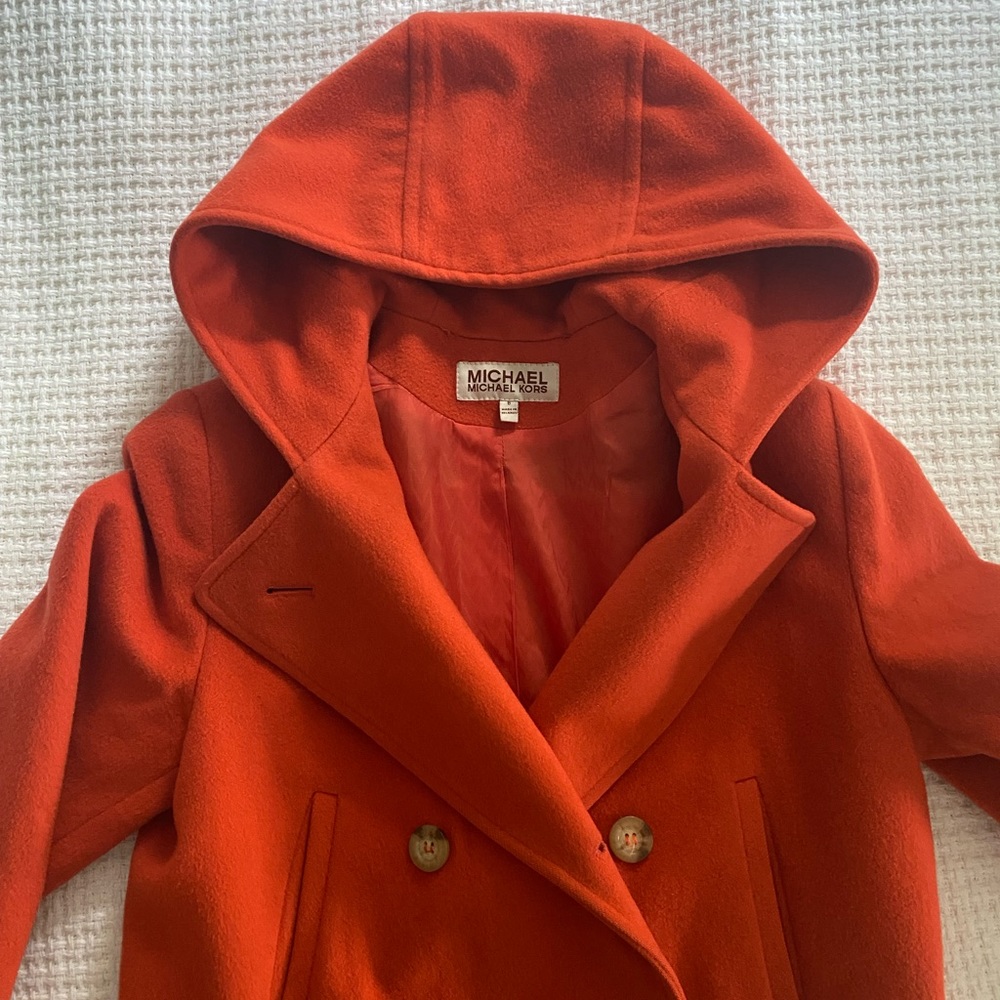 Michael Kors Orange Wool Coat Size 6